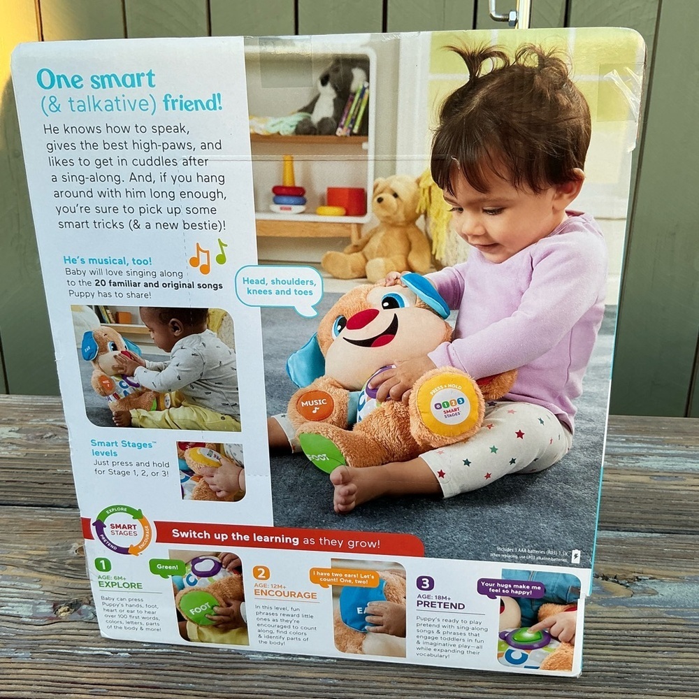 Fisher Price Laugh & Learn Smart Stages Puppy Plush 100 Words/ 75+ Songs NEW - Picture 3 of 10